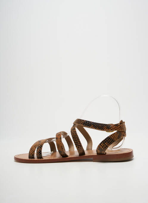 Sandales/nu pieds chiquet talon plat jusqu'à 3cm marron PETITE MENDIGOTE femme