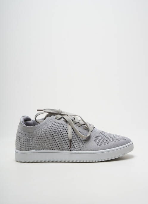 Baskets talon compensé talon plat jusqu'à 3cm argent I LOVE SHOES femme