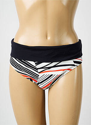 Bas de maillot de bain imprimé rayures culotte noir BELCOR femme