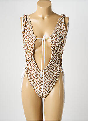 Maillot de bain 1 pièce effet matière satinée or PHO FIRENZE femme