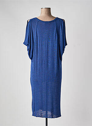 Robe mi-longue manches courtes manches courtes bleu STEFAN GREEN femme