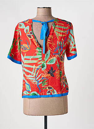 Chemisier manches courtes manches courtes rouge PAUL BRIAL femme