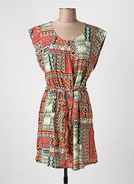 Robe courte manches courtes manches courtes rouge ARELINE femme