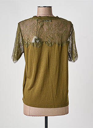 Top stretch manches courtes vert GUESS femme