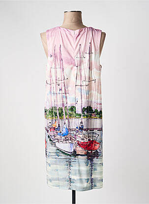 Robe mi-longue imprimé fantaisie sans manche rose ESPRIT DE LA MER femme