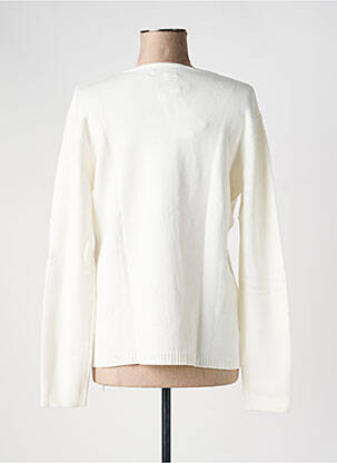 Pull col v manches longues blanc COULEURS DU TEMPS femme