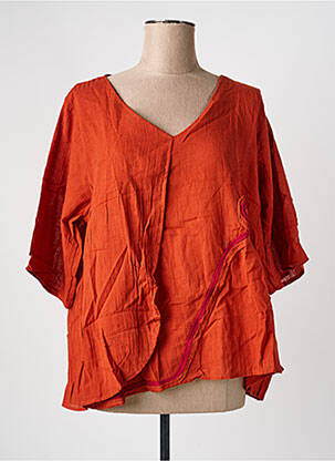 Blouse manches 3/4 manches 3/4 orange TERRÉ femme