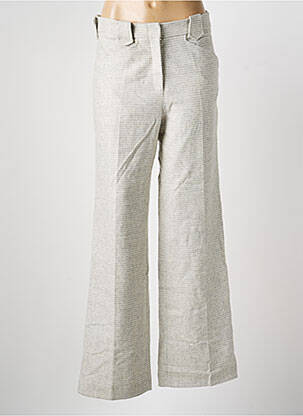 Pantalon flare fermeture zippée sous rabat avec crochet taille normale gris MARGAUX LONNBERG femme
