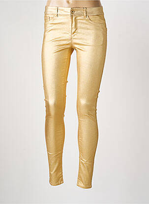 Pantalon slim tissage enduit taille normale or VERO MODA femme