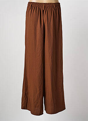 Pantalon large coupe fluide taille haute marron TERRA DI SIENA femme