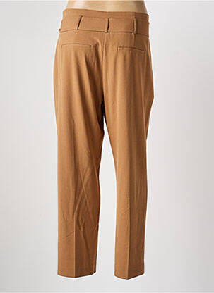 Pantalon droit tissage popeline taille haute marron B.YOUNG femme