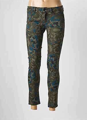 Jeans coupe slim stretch taille normale vert REIKO femme