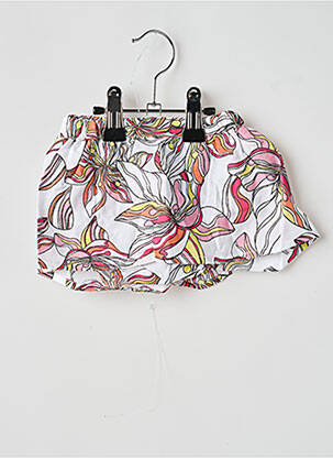 Jupe mi-longue imprimé fleurs blanc IDEO fille
