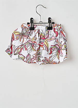 Jupe mi-longue imprimé fleurs blanc IDEO fille