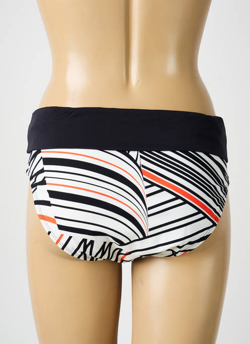 Bas de maillot de bain imprimé rayures culotte noir BELCOR femme