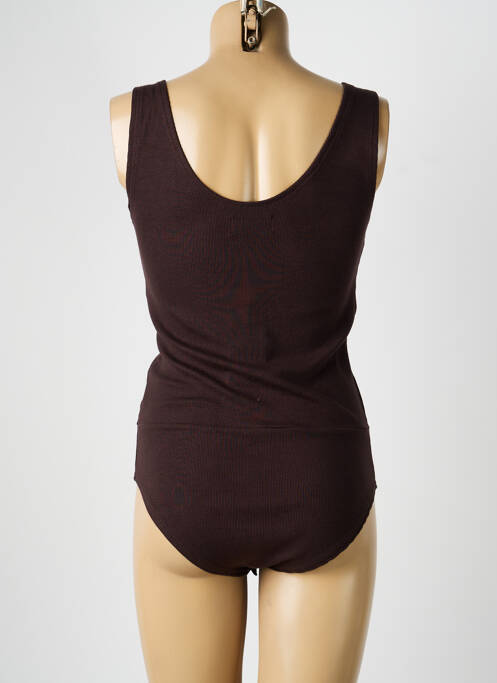 Body stretch sans manche marron DEUX. BY ELINE DE MUNCK femme