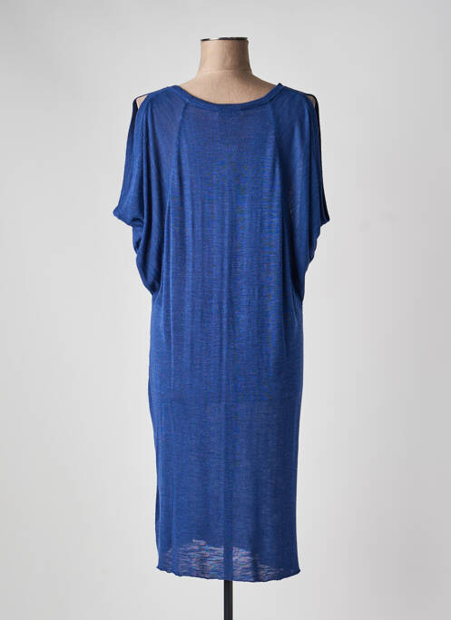 Robe mi-longue manches courtes manches courtes bleu STEFAN GREEN femme