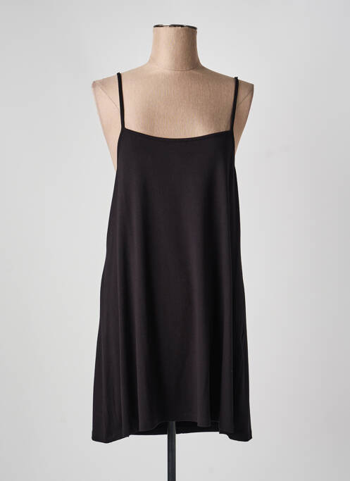 Robe courte col rond fines bretelles noir G!OZE femme