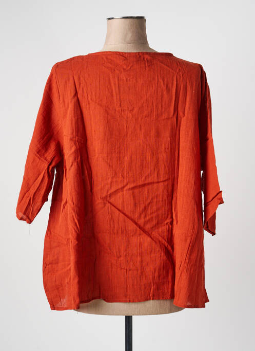 Blouse manches 3/4 manches 3/4 orange TERRÉ femme