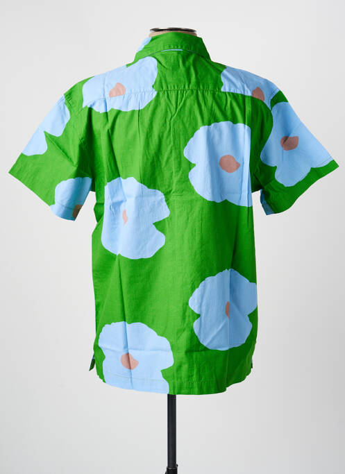 Chemise manches courtes col tailleur vert OBEY homme