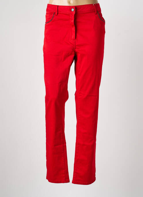 Pantalon slim tissage popeline taille normale rouge DIANE LAURY femme