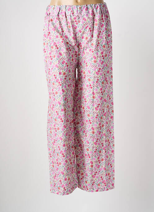 Pantalon droit tissage popeline taille normale rose LALALA LOVE YOU femme