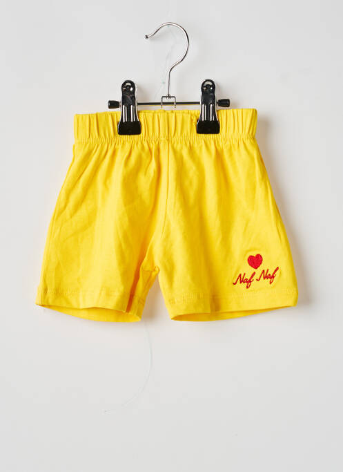 Short stretch taille élastique jaune NAF NAF fille