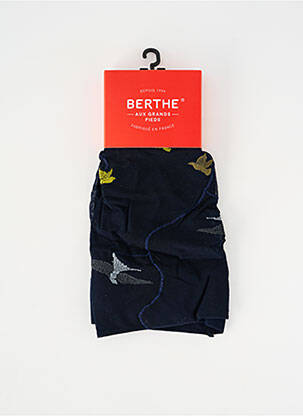 Collants tissage voile bleu BERTHE AUX GRANDS PIEDS femme