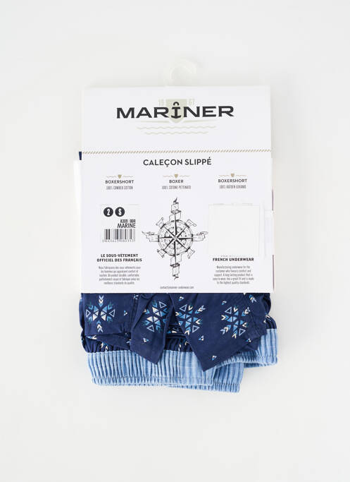 Caleçon imprimé fantaisie bleu MARINER homme