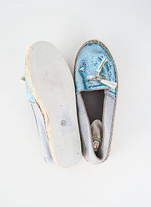 Espadrilles tissage satiné talon plat jusqu'à 3cm bleu LA STRADA femme