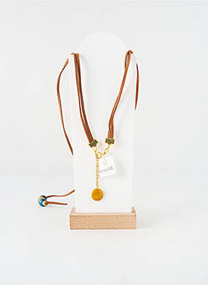 Sautoir ornement breloque / pampille marron NODOVA femme