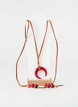 Sautoir ornement breloque / pampille rouge NODOVA femme