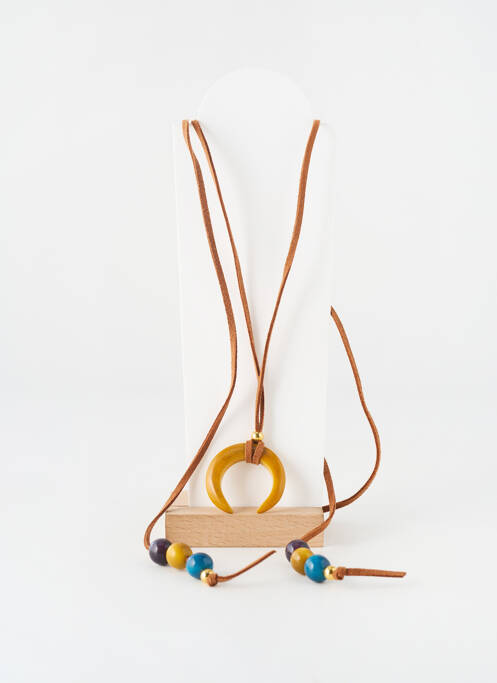 Sautoir ornement breloque / pampille marron NODOVA femme