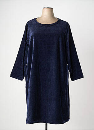 Robe mi-longue manches longues manches longues bleu KOKOMARINA femme