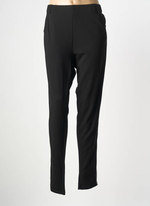Pantalon slim tissage popeline taille normale noir ZHENZI femme