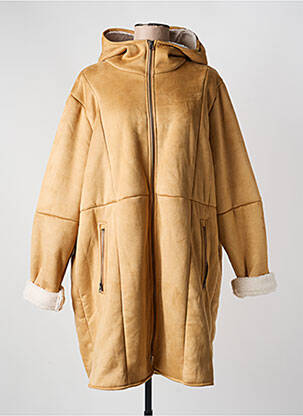 Manteau long a capuche a capuche beige ZHENZI femme