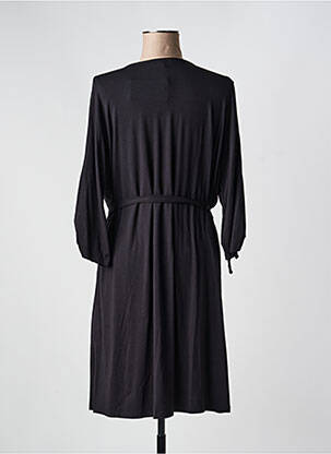 Robe mi-longue manches 3/4 manches 3/4 noir ZHENZI femme