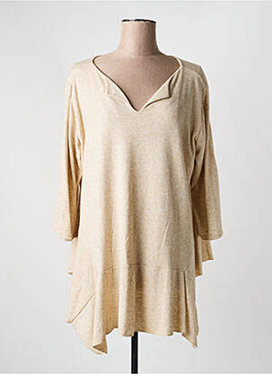 Pull tunique tissage chiné manches longues beige JORGIE PARIS femme