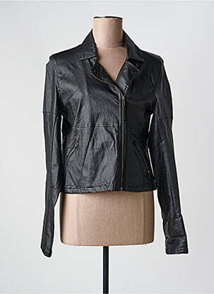Veste simili cuir poches noir ZHENZI femme