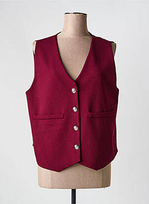 Gilet sans manche fausses poches rouge JORGIE PARIS femme