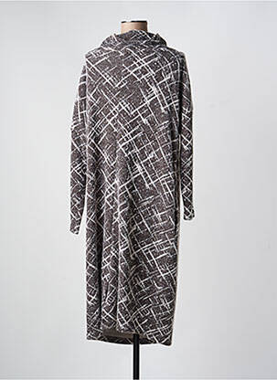 Robe mi-longue manches longues manches longues marron KOKOMARINA femme
