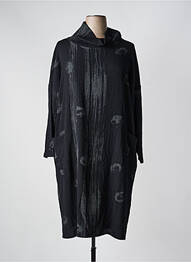 Robe mi-longue coupe fluide manches 3/4 noir KOKOMARINA femme