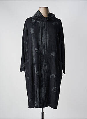 Robe mi-longue coupe fluide manches 3/4 noir KOKOMARINA femme