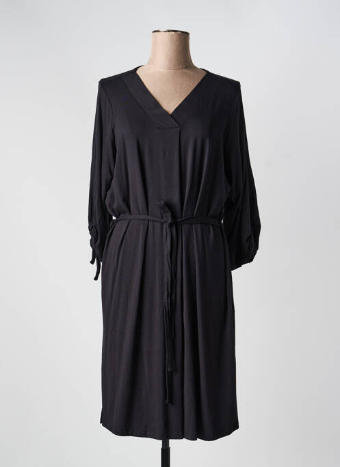 Robe mi-longue manches 3/4 manches 3/4 noir ZHENZI femme