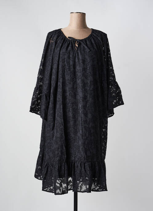 Robe mi-longue manches 3/4 manches 3/4 noir ZHENZI femme