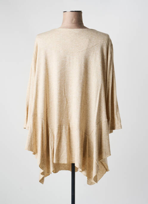 Pull tunique tissage chiné manches longues beige JORGIE PARIS femme