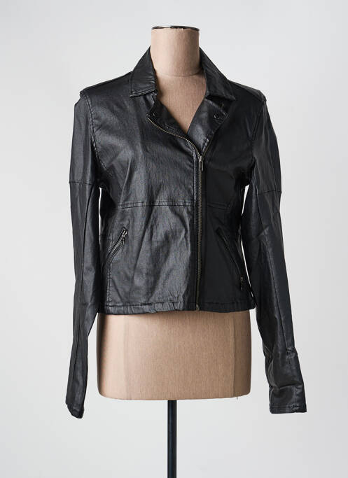 Veste simili cuir poches noir ZHENZI femme