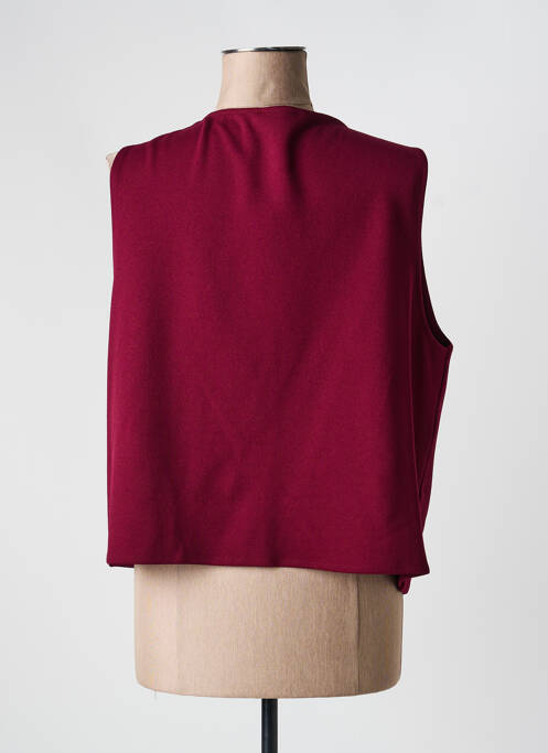 Gilet sans manche fausses poches rouge JORGIE PARIS femme