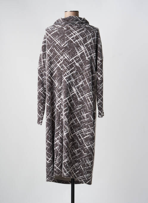 Robe mi-longue manches longues manches longues marron KOKOMARINA femme