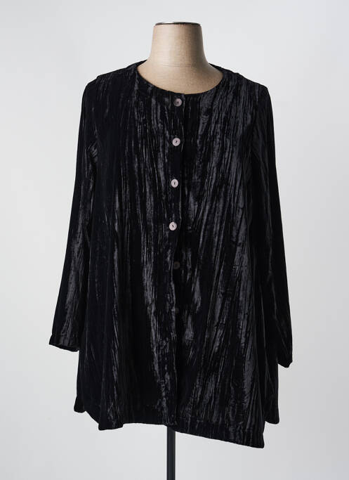 Veste casual col rond noir G!OZE femme